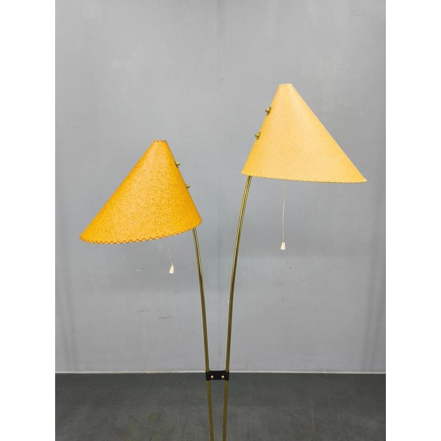 Mid-Century Japanese Style Brass Floor Lamp, 1960s For Sale - Image 4 of 16