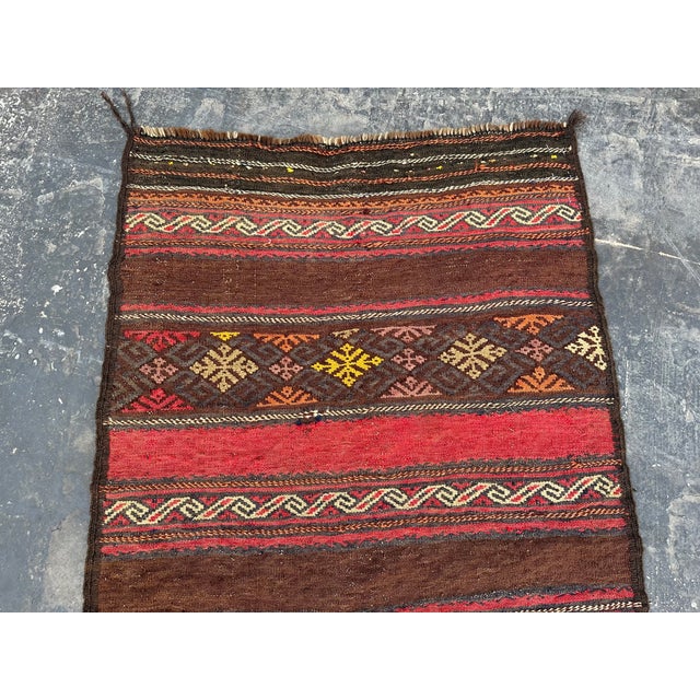 1970s Afghan Vintage Flat Weave Kilim Runner For Sale - Image 5 of 7