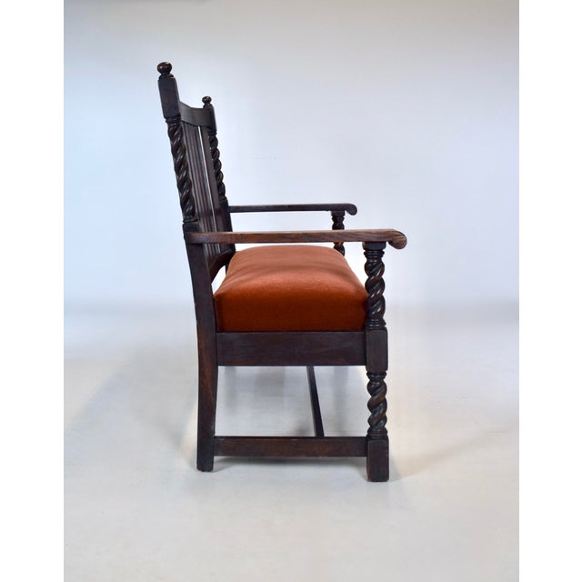 Stickley Brothers Mission Oak Bench Settee Slat Back Barley Twist Legs For Sale - Image 10 of 11