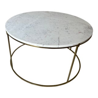 Anthropologie Leavenworth Oval Marble Coffee Table For Sale