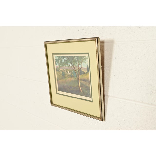 A beautiful lithograph entitled "In the Valley of Peace" in carved silver gilt frame By J. Hohenberger Germany, Circa...