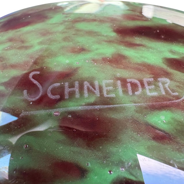 1920s Monumental French Schneider Art Glass Vase For Sale - Image 5 of 6