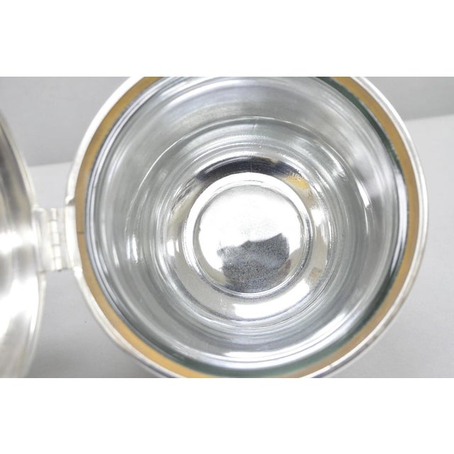 Late 20th Century Vintage Art Deco Silver Plated Reticulating Hinge Bar Ice Bucket by Towle For Sale - Image 5 of 12
