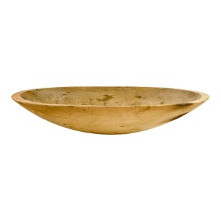 Antique Large Carved Wood Elliptical Form Dough Bowl For Sale