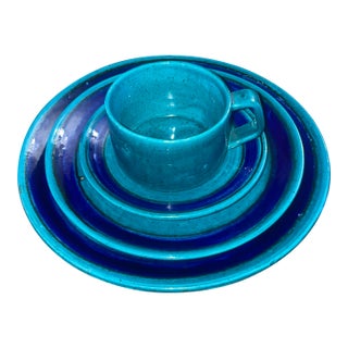 1960s Mid-Century Modern Baldelli Dinnerware, 4 Piece Place Settings For Sale