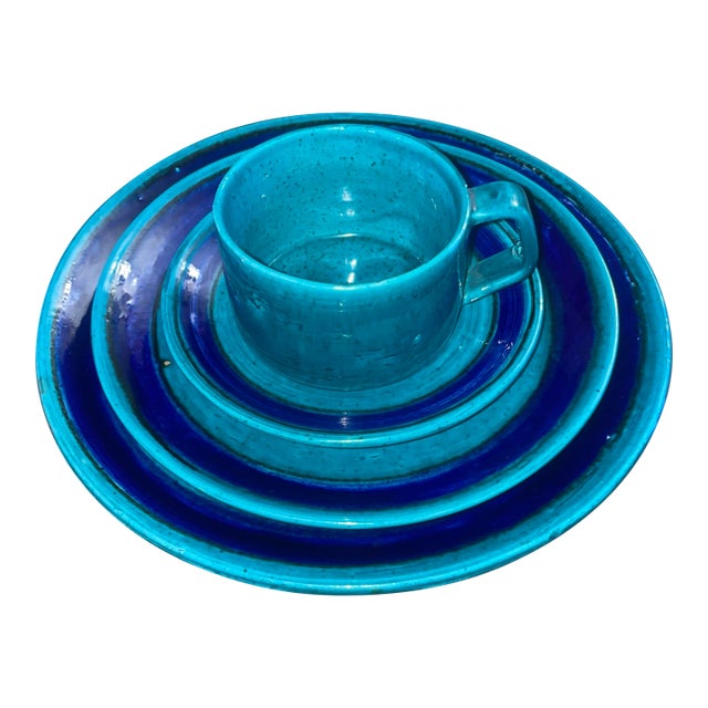 1960s Mid-Century Modern Baldelli Dinnerware, 4 Piece Place Settings For Sale
