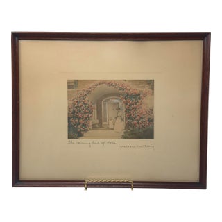 Antique Wallace Nutting Hand Colored Photograph the Coming Out of Rosa For Sale