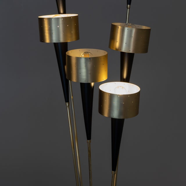 Metal Vintage German Brass Floor Lamp, 1950s For Sale - Image 7 of 18