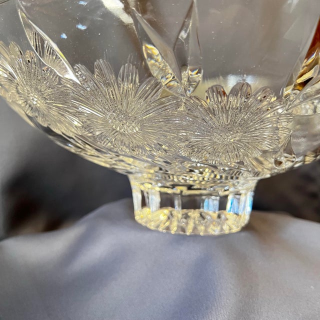 Mid 20th Century Marquis Waterford Christie Cut Crystal Footed Bowl Czech Pedestal Centerpiece For Sale In Portland, OR - Image 6 of 9
