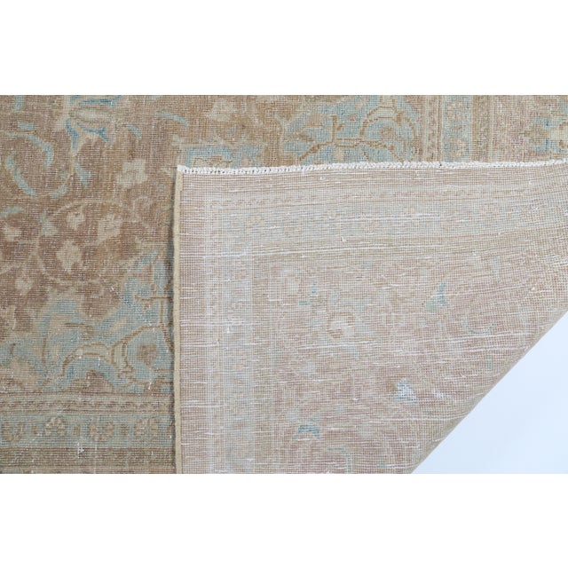 Vintage Hand-Knotted Tribal Rug – Soft Earth Tones & Floral Medallion - 9' 9'' X 13' 2'' For Sale - Image 9 of 11