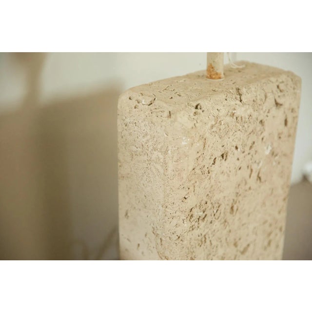 Ceramic Vintage 1970s Faux Travertine Table Lamp For Sale - Image 7 of 12
