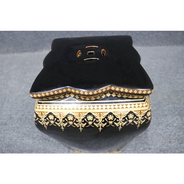 Regency Style Ceramic Garden Stool For Sale - Image 4 of 6