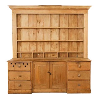 18th Century French Provincial Pine Farmhouse Dresser With Cupboard For Sale