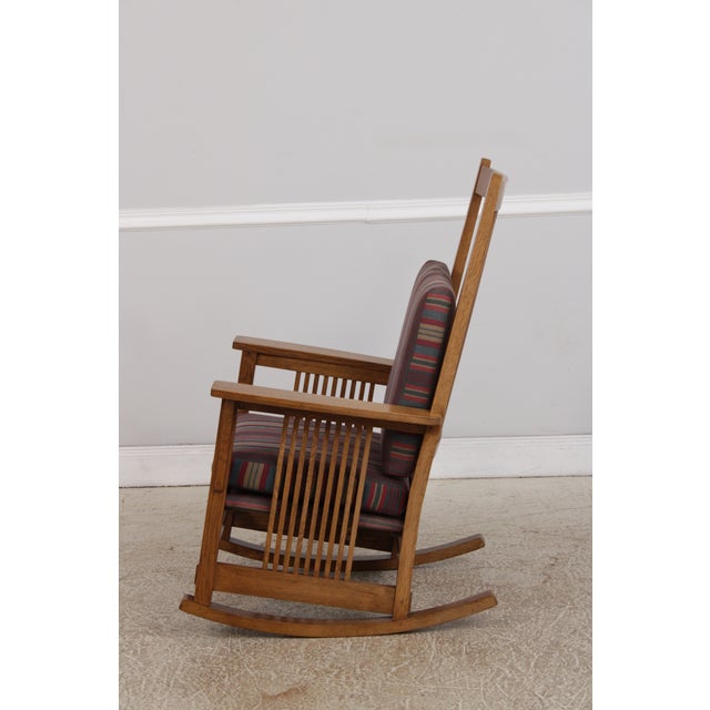 1990s Stickley Arts & Crafts Mission Oak Rocker For Sale - Image 5 of 18