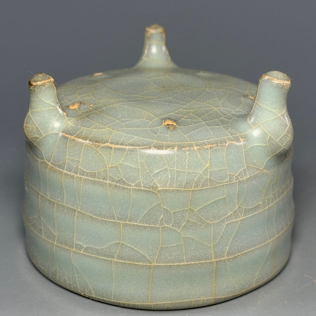 Antique Chinese Longquan Celadon Tripod Censer For Sale - Image 6 of 9