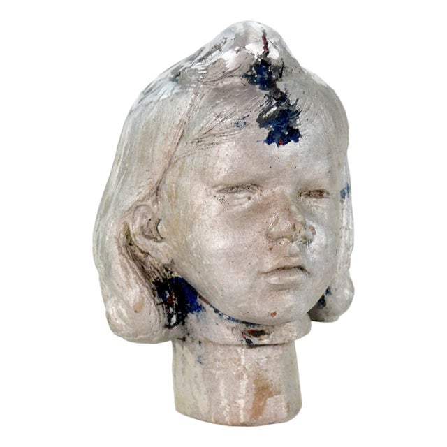 Early 20th Century Aluminium Sculpture of a Head For Sale