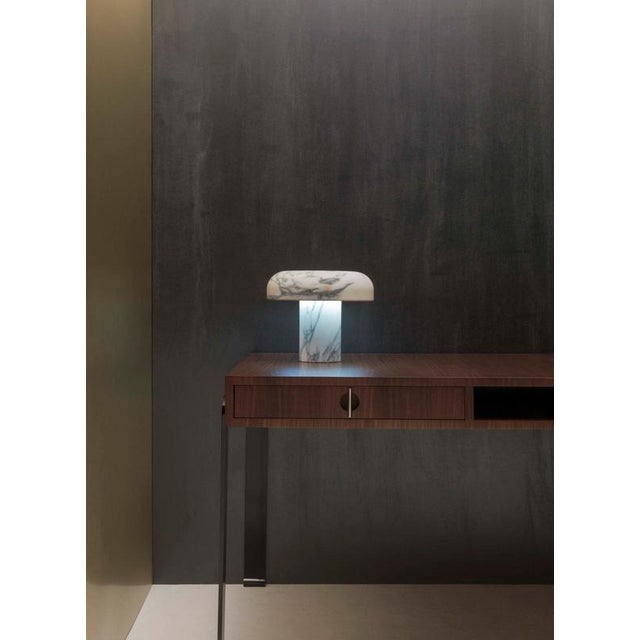 Contemporary Marie White Carrara Marble Table Lamp by Haymann Editions For Sale - Image 3 of 4