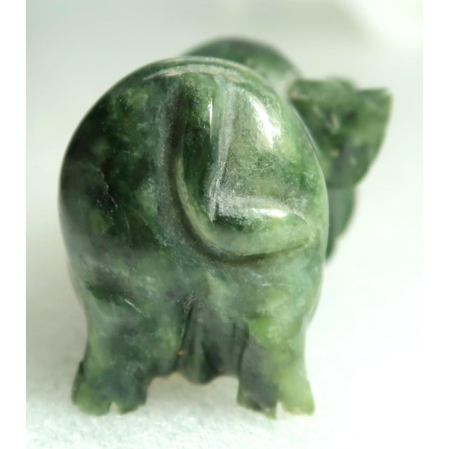 Miniature Hand-Carved Piglet of Serpentine Stone - Petey the Piglet! For Sale In Miami - Image 6 of 18