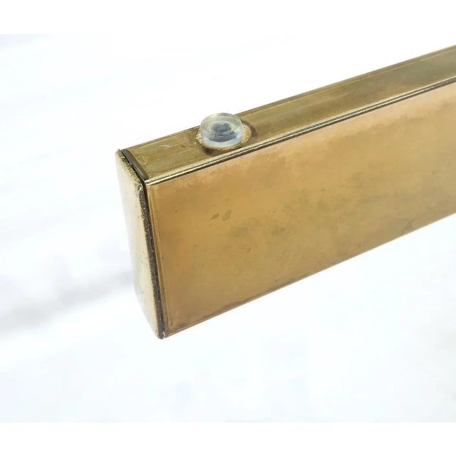 Metal Diamond Shape Pedestal Travertine Base Glass Top Rectangle Coffee Table For Sale - Image 7 of 13