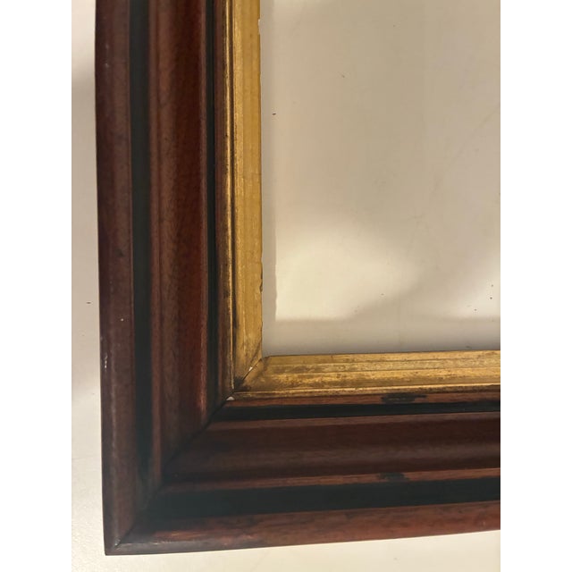 Victorian Antique Victorian Wood Walnut Picture Frame 14 X 16 For Sale - Image 3 of 12
