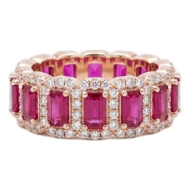 Natural 18k Gold Ruby Halo Ring With 0.47ct Diamonds, Size 6 For Sale