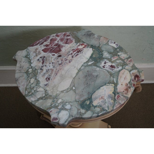 Grosfeld House Grosfeld House Painted Wood Marble Top Side Tables For Sale - Image 4 of 10