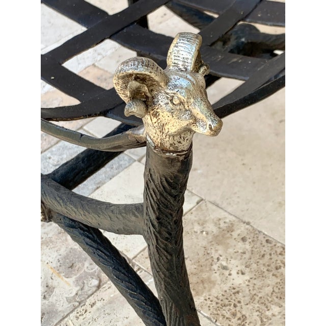 Vintage Wrought Iron Stool With Custom Pillow For Sale In Phoenix - Image 6 of 11