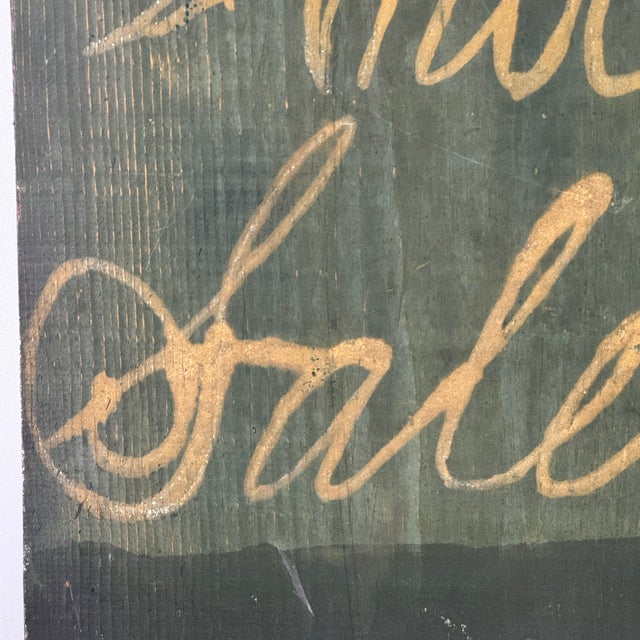 Wood Brilliant in Design, a Late 19th Century "Ice Cream Whole Sale" Wood Sign With Gold Frozen Font For Sale - Image 7 of 9