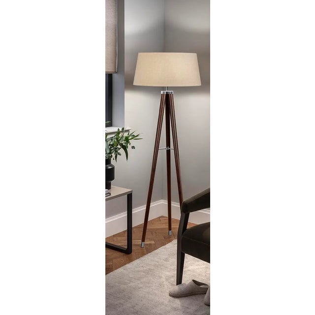 Art Deco Wenge Wood With Polished Chrome Floor Light For Sale - Image 3 of 3