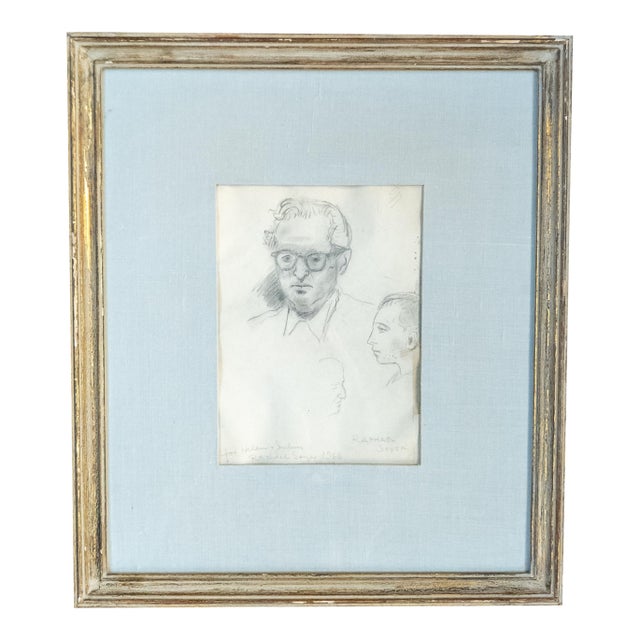 Mid-Century Pencil Sketch Study by Raphael Soyer With Inscription 1966 For Sale