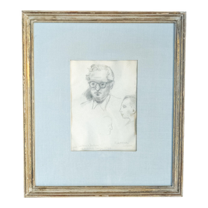 Mid-Century Pencil Sketch Study by Raphael Soyer With Inscription 1966