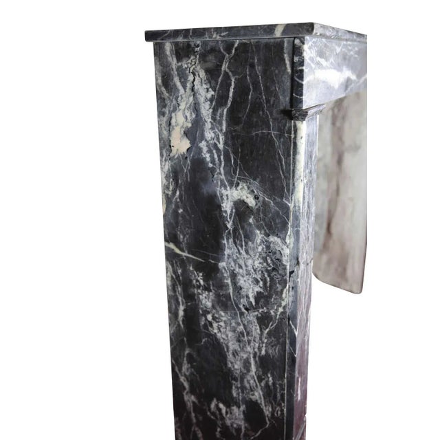 Louis Philippe 19th Century Louis Philippe Grey Saint Anne Marble Antique Fireplace Mantel For Sale - Image 4 of 10