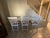 Rustic Farmhouse Whitewash Bar Stools W/ Cowhide Upholstered Seats Set of 3 For Sale - Image 9 of 12