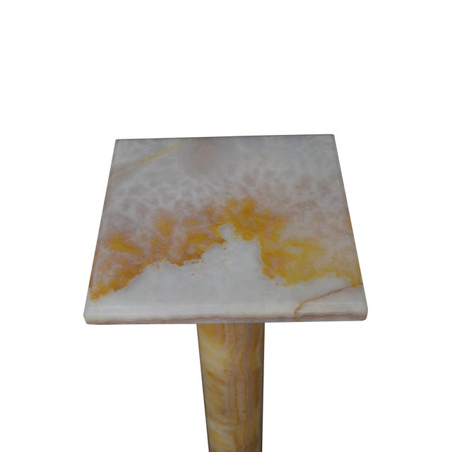 K0527 An outstanding French XIXth century multi coloured onyx pedestal, circa 1870, masterfully crafted with exceptional...