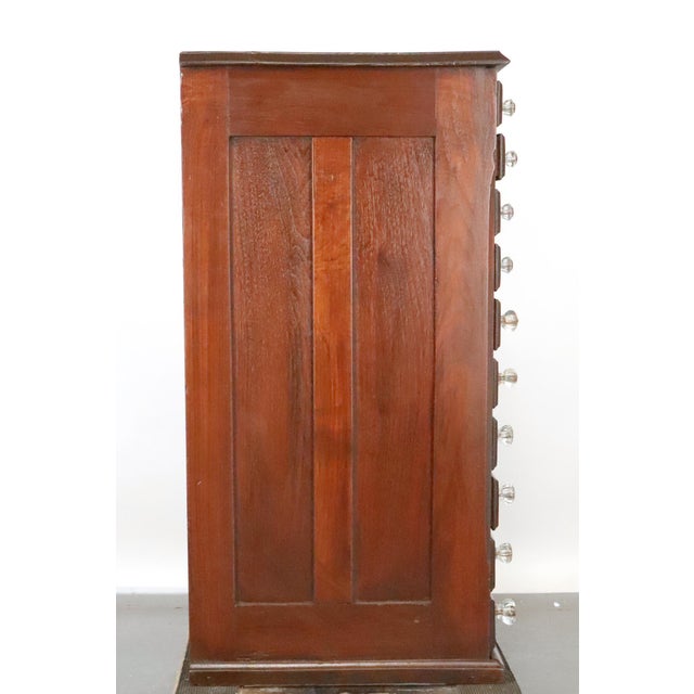 Antique Walnut Ten Drawer Optometrist's Cabinet For Sale - Image 11 of 14