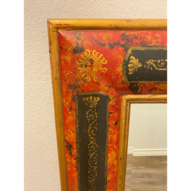 Spanish 1960s Theodore Alexander Leather Wall Mirror For Sale - Image 3 of 5