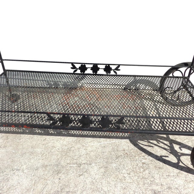 Metal Woodard Wrought Iron Bar Serving Cart For Sale - Image 7 of 8