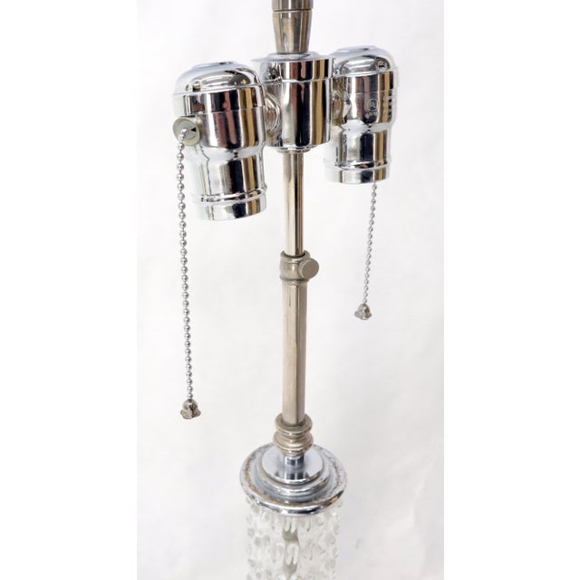 Large Crystal and Chrome Mid-Century Modern Table Lamps For Sale - Image 11 of 14