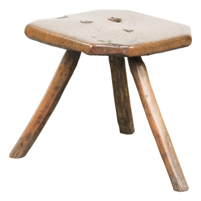 Antique English Farmhouse Stool, 1600s For Sale