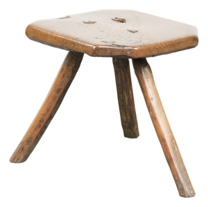 Antique English Farmhouse Stool, 1600s