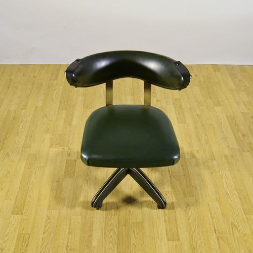 Mid-Century Swivel Office Chair in Vinyl Leather, 1960s For Sale - Image 6 of 9