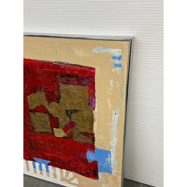 Mixed Media Metallic Abstract Original Artwork, Signed For Sale - Image 4 of 12