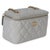 Contemporary Grey Quilted Lambskin Small Pearl Crush Vanity Case For Sale - Image 3 of 10