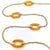 1970s 14k Gold and Amber Glass Oval Link Station Necklace Chain For Sale - Image 4 of 9