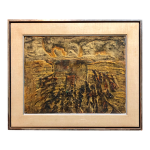 Unknown, Signed Castro Abstract Expressionist 1960s Latin American Oil Painting Collage, 1964