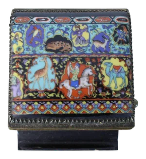 1940s Vintage Painted Enamel Porcelain Cigarette Dispenser Box