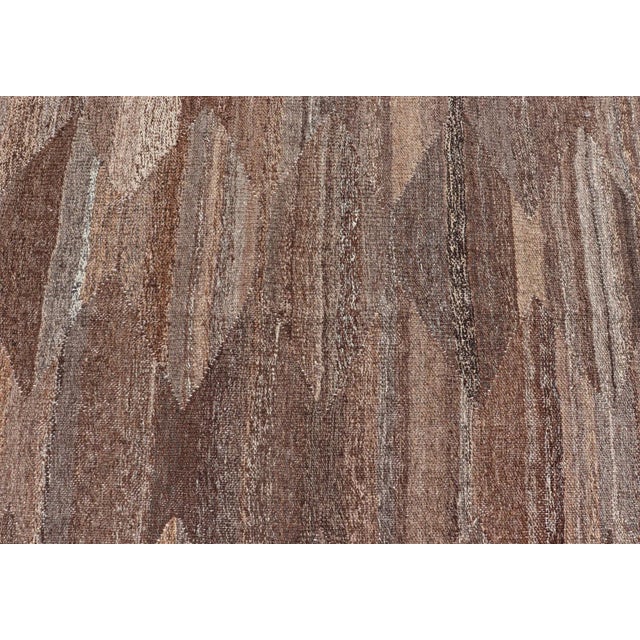 Natural Brown Color-Tone Flat-Weave Kilim by Keivan Woven Arts 6'9 X 9'9 For Sale In Atlanta - Image 6 of 13