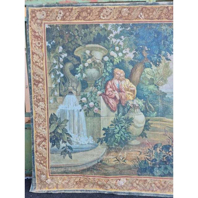 Unknown, Imitating a Tapestry, 1800s, Oil on Canvas For Sale - Image 3 of 12