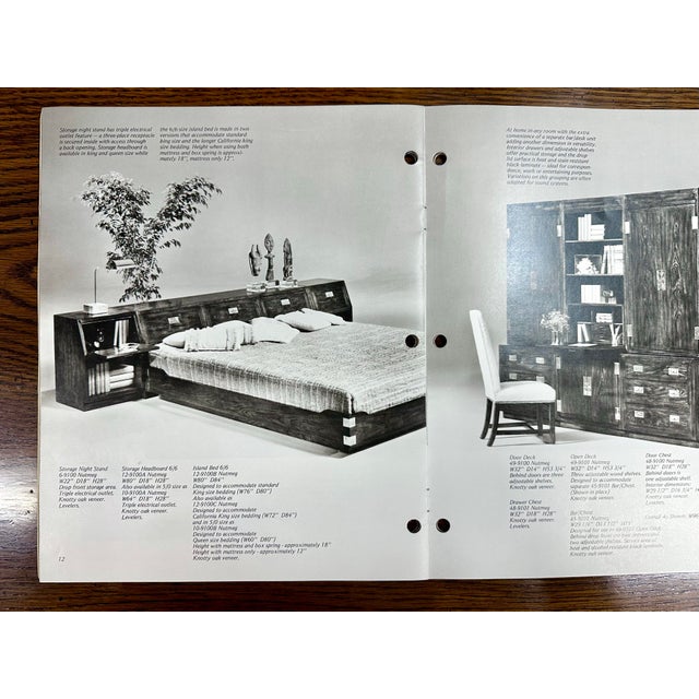 1970’s Henredon ‘Scene One’ Campaign Style Oak & Brass Queen Storage Headboard For Sale - Image 12 of 12