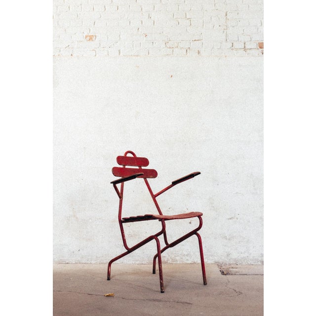 Weathered Metal Chairs, Set of 4 For Sale - Image 3 of 11